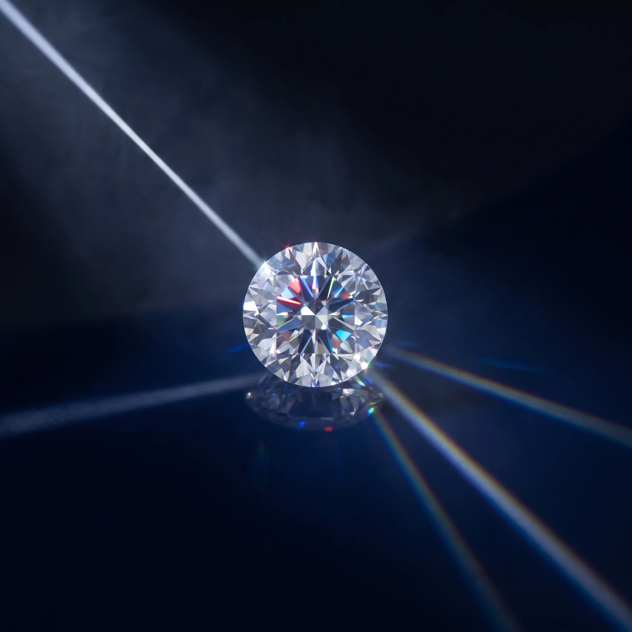 Licht tritt in den VAN TOL Stone ein, wird geteilt und in Farben zerlegt